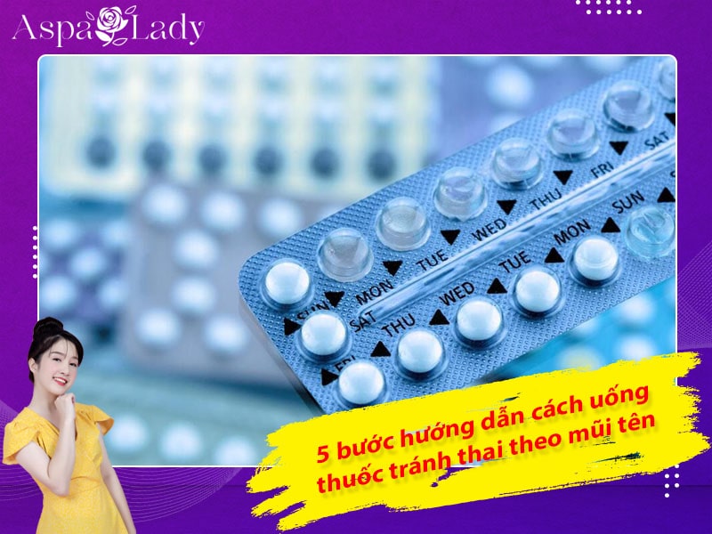 5 bước hướng dẫn cách uống thuốc tránh thai theo mũi tên